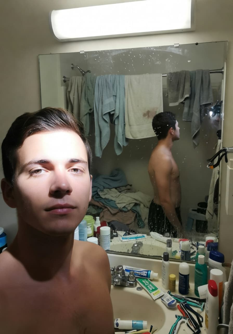 Bad selfie example for AI headshot generator — Mirror selfies
