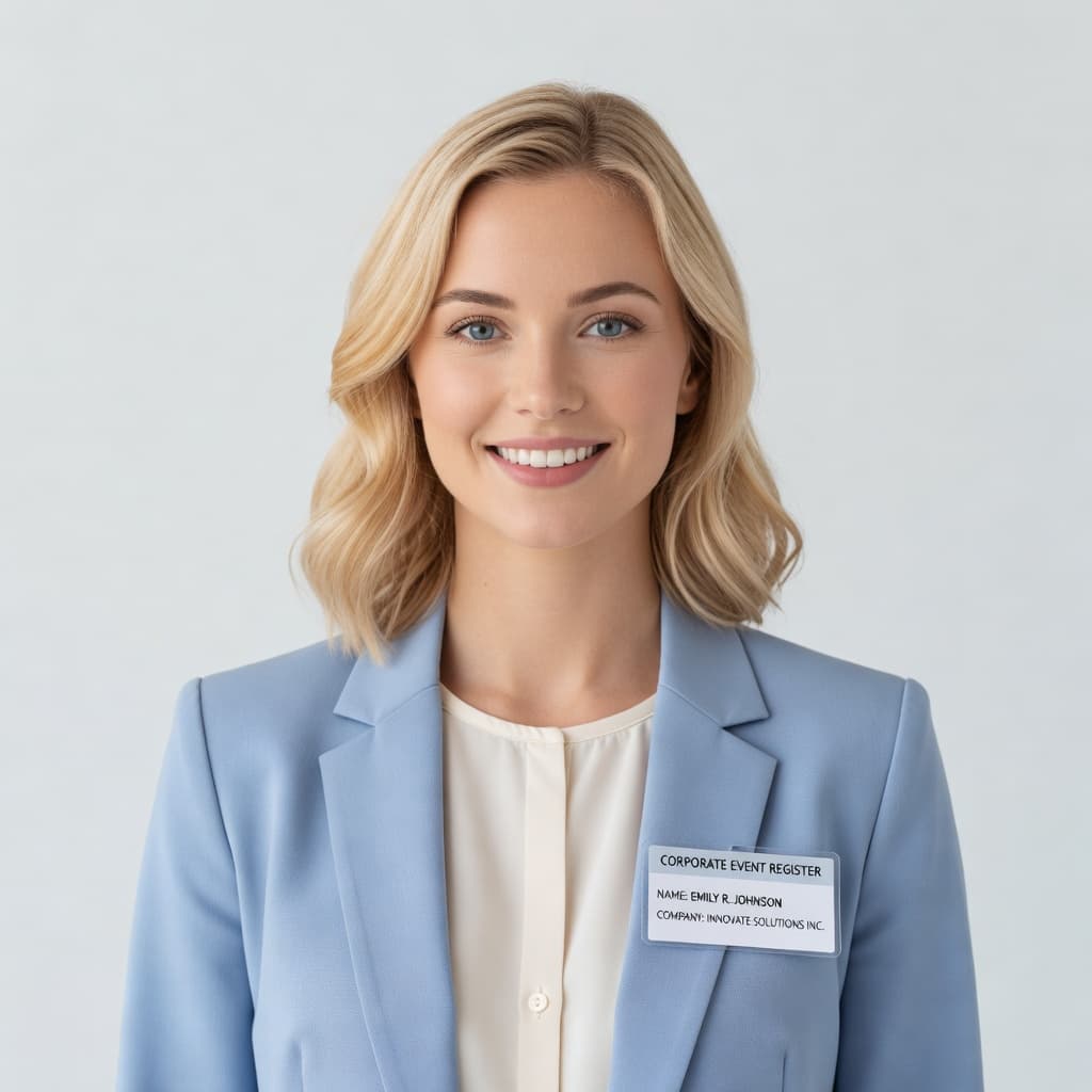 Traditional studio headshot for comparison